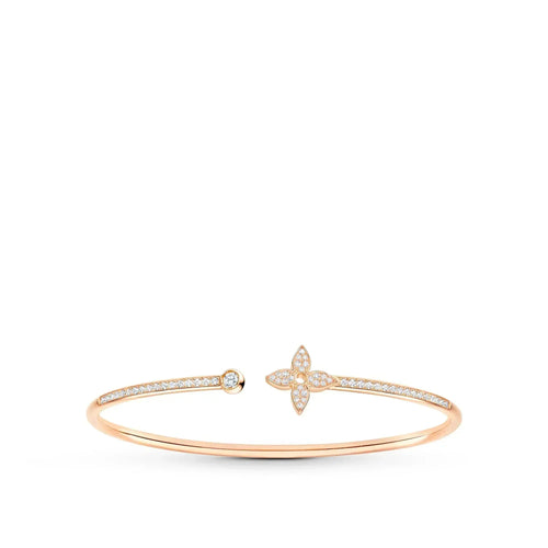 [Elara]IDYLLE ROSE GOLD OPEN BRACELET DIAMOND PAVED
