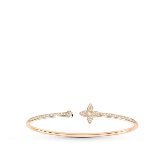 [Elara]IDYLLE ROSE GOLD オープンバングル ダイヤモンドパヴェ