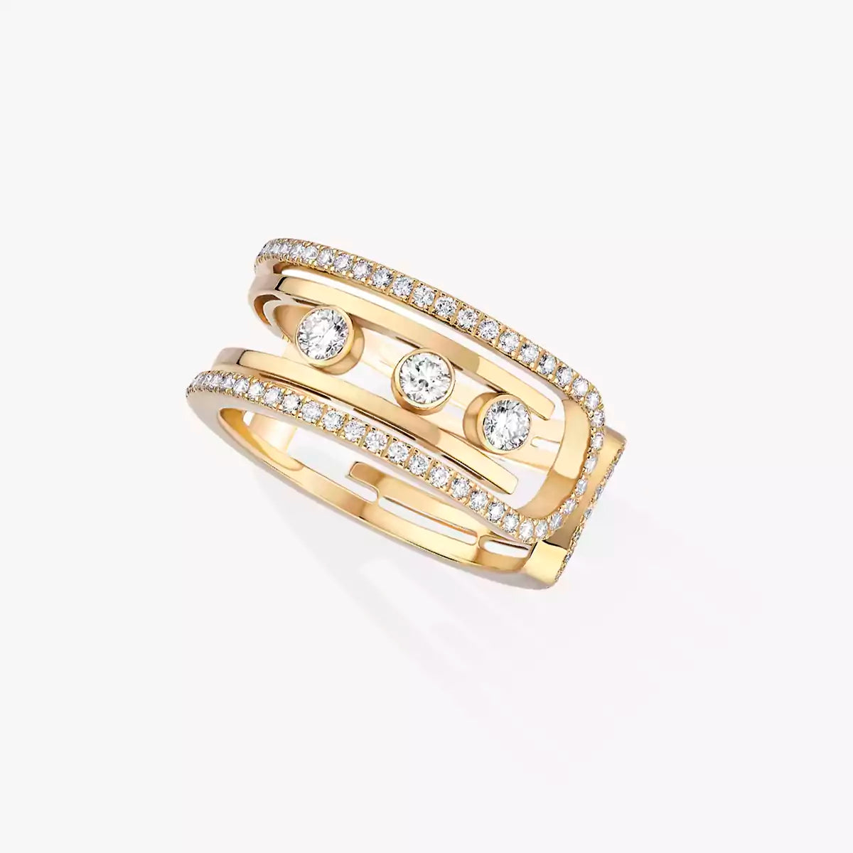[Elara]OPEN MOVE 10-DIAMOND PAVÉ RING