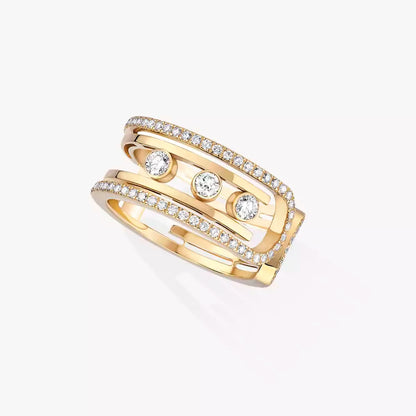 [Elara]OPEN MOVE 10-DIAMOND PAVÉ RING