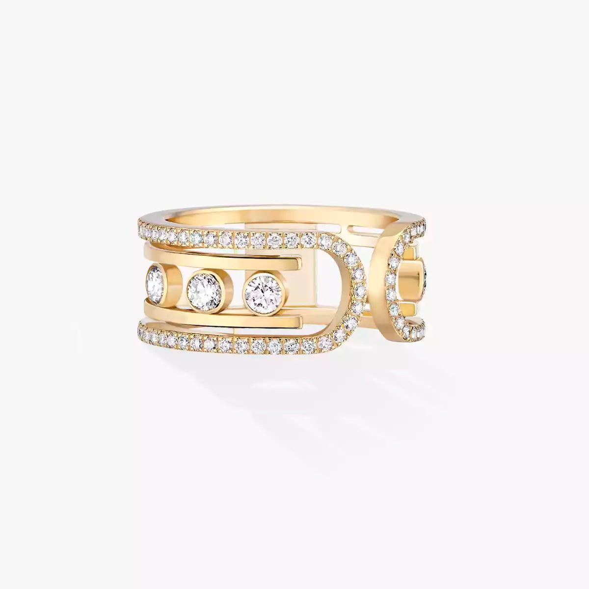 [Elara]OPEN MOVE 10-DIAMOND PAVÉ RING