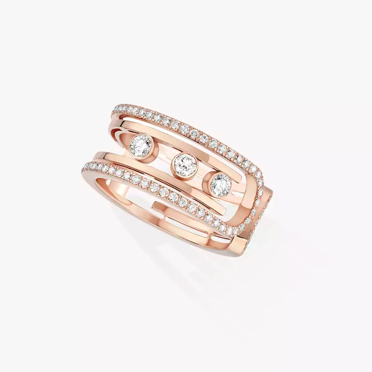 [Elara]OPEN MOVE 10-DIAMOND PAVÉ RING