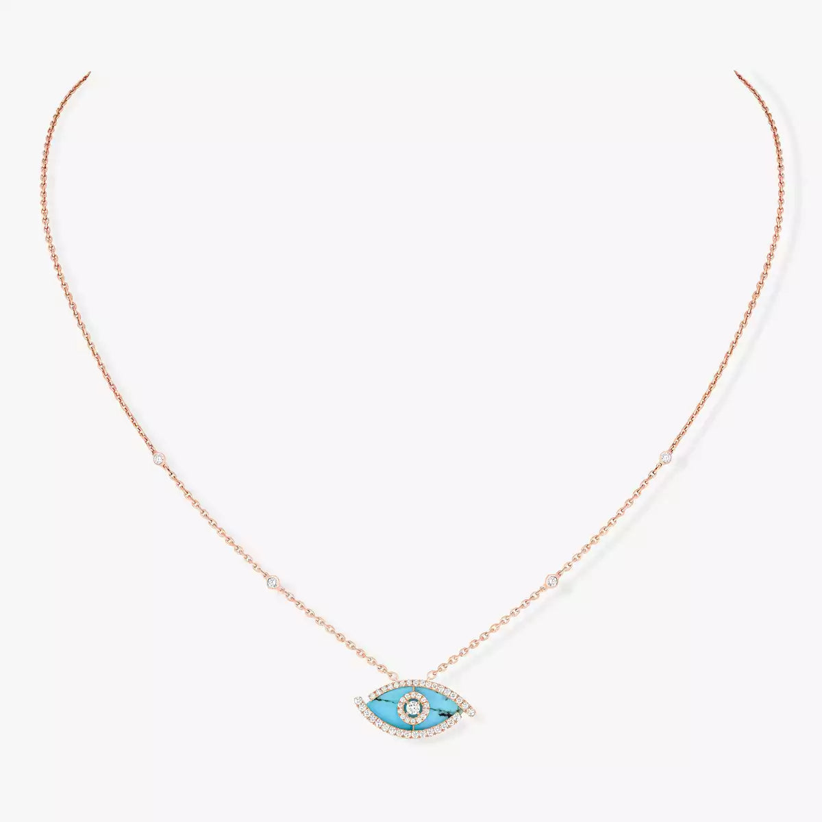 [Elara]LUCKY EYE DIAMOND NECKLACE