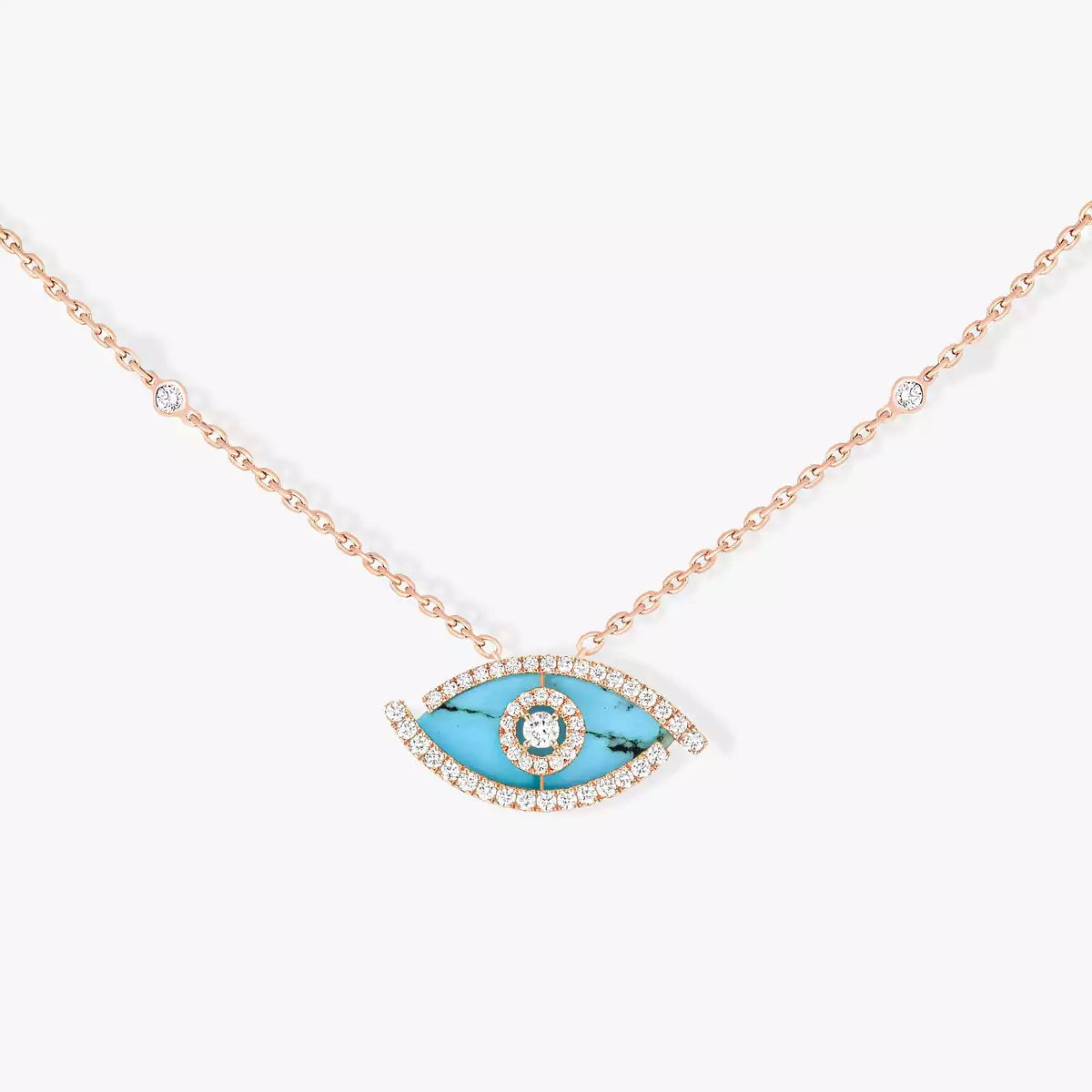 [Elara]LUCKY EYE DIAMOND NECKLACE