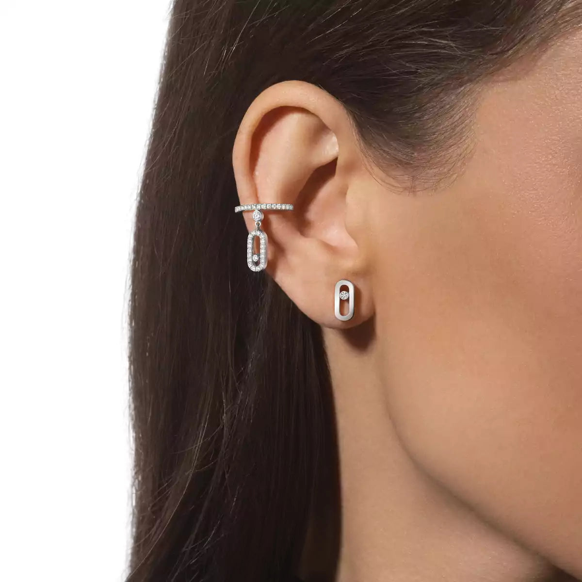 [Elara]MOVE UNO DIAMOND STUD EARRINGS