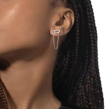[Elara]MOVE UNO ALL DIAMOND STUD EARRINGS