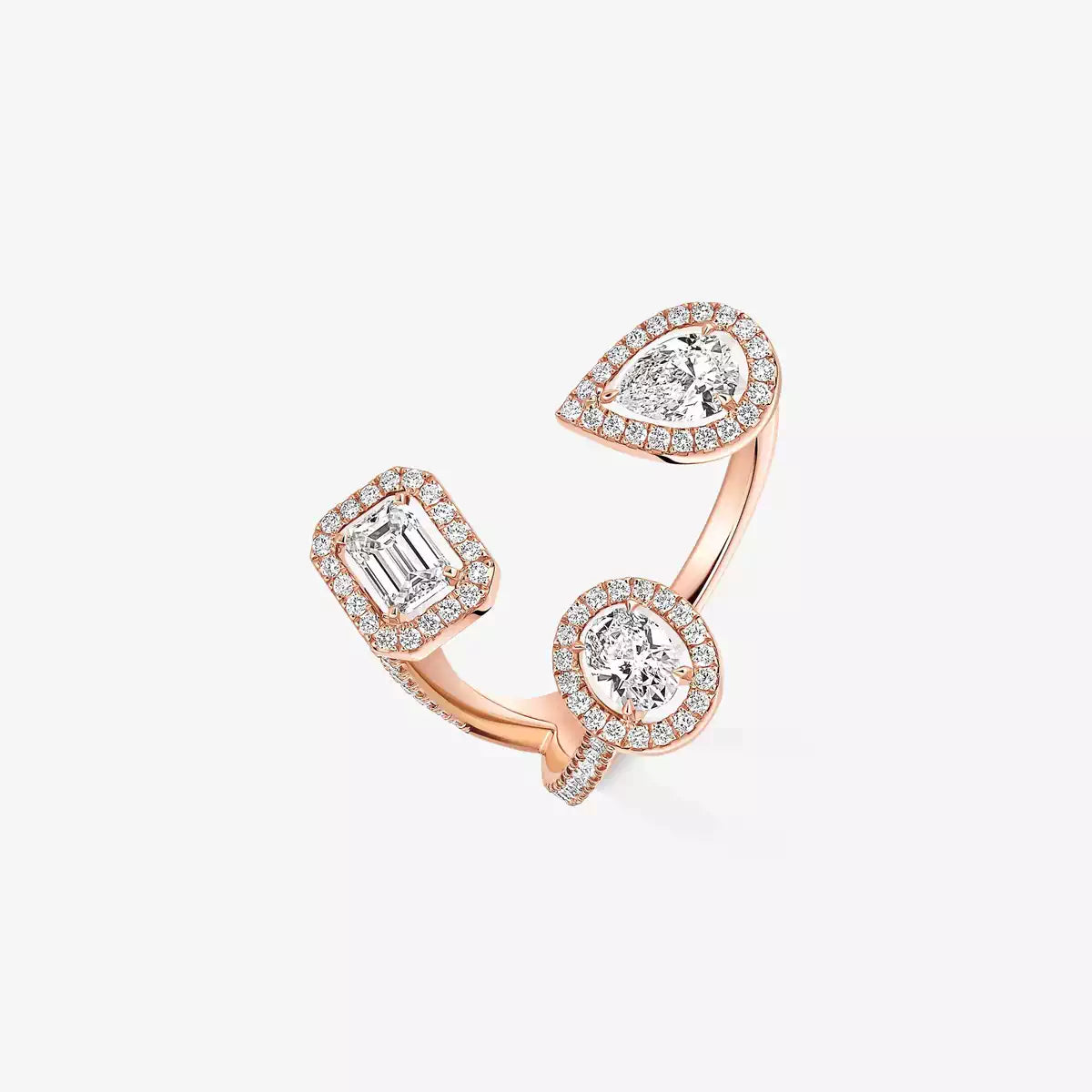 [Elara]MY TWIN TRILOGY OPEN PAVÉ RING