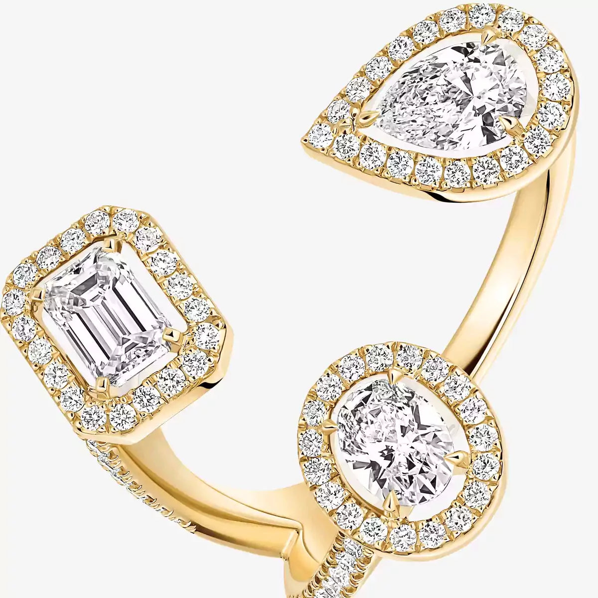 [Elara]MY TWIN TRILOGY OPEN PAVÉ RING