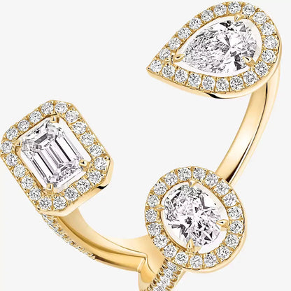 [Elara]MY TWIN TRILOGY OPEN PAVÉ RING