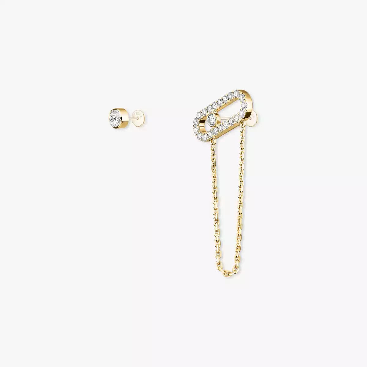 [Elara]MOVE UNO ALL DIAMOND STUD EARRINGS