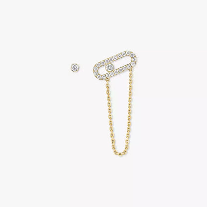 [Elara]MOVE UNO ALL DIAMOND STUD EARRINGS