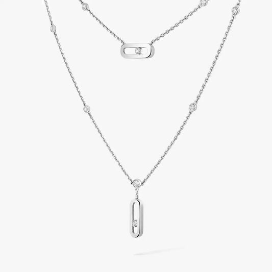 [Elara]MOVE UNO DOUBLE-PENDANT NECKLACE