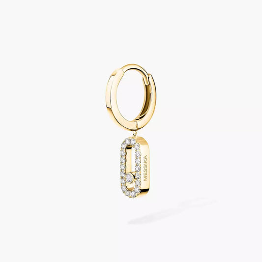 [Elara]ムーブ ウノ シングル ダイヤモンド フープピアス