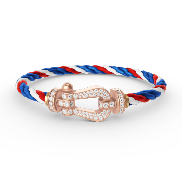 [Elara]FORCE LARGE HORSESHOE FULL DIAMOND BRACELET - ROSE GOLD