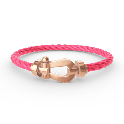 [Elara]FORCE GROSSES HUFEISEN ARMBAND - ROSÉGOLD