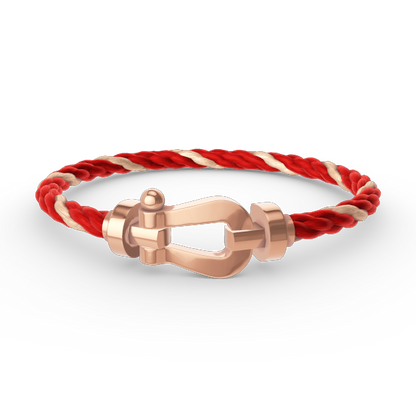 [Elara]FORCE GROSSES HUFEISEN ARMBAND - ROSÉGOLD
