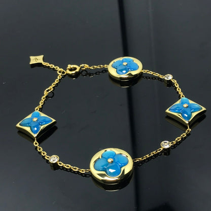 [Elara]STERN UND SONNE 4 MOTIV BLAUES ARMBAND