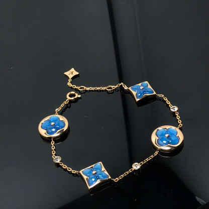 [Elara]STERN UND SONNE 4 MOTIV BLAUES ARMBAND