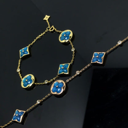 [Elara]STERN UND SONNE 4 MOTIV BLAUES ARMBAND