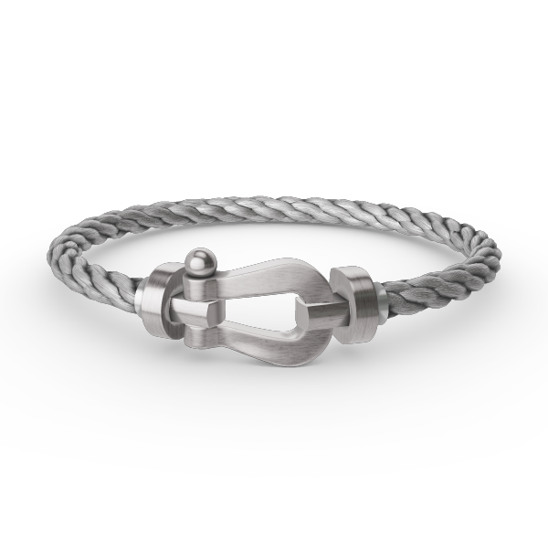 [Elara]FORCE LARGE HORSESHOE BRACELET - WHITE GOLD