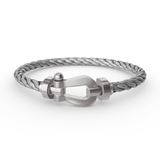 [Elara]FORCE GROSSES HORSESHOE-ARMBAND - WEISSGOLD