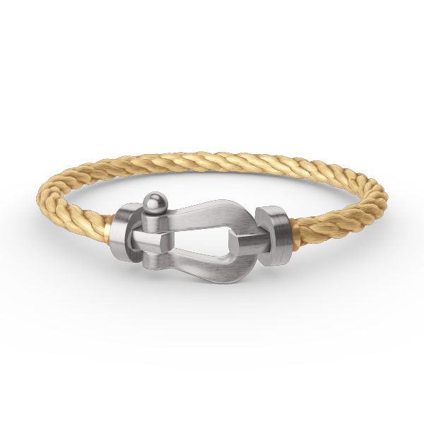 [Elara]FORCE LARGE HORSESHOE BRACELET - WHITE GOLD