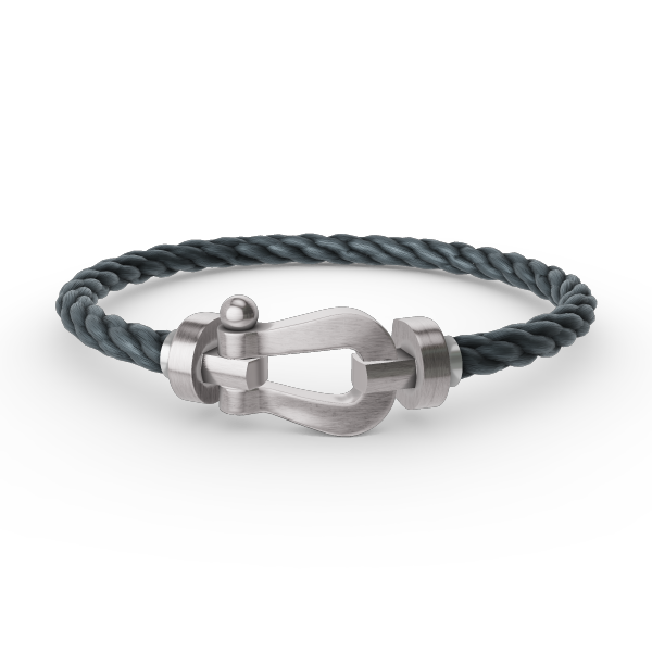[Elara]FORCE LARGE HORSESHOE BRACELET - WHITE GOLD
