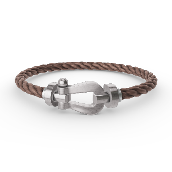 [Elara]FORCE LARGE HORSESHOE BRACELET - WHITE GOLD