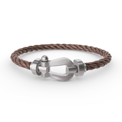 [Elara]FORCE LARGE HORSESHOE BRACELET - WHITE GOLD