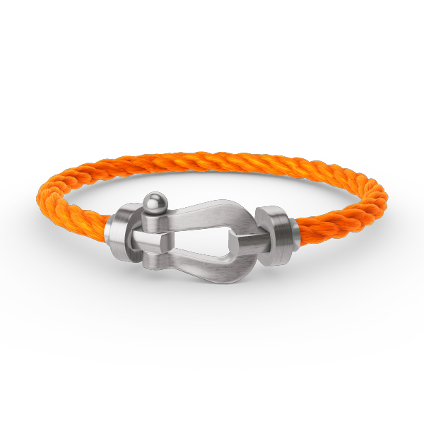 [Elara]FORCE LARGE HORSESHOE BRACELET - WHITE GOLD