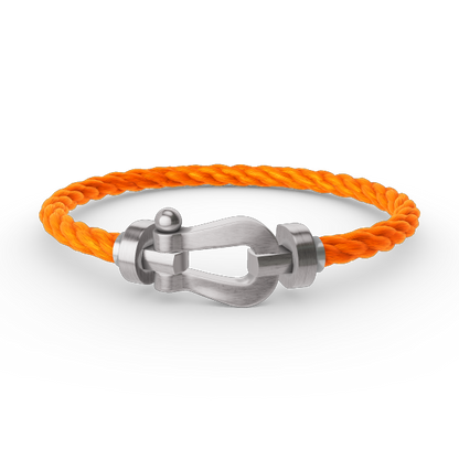 [Elara]FORCE LARGE HORSESHOE BRACELET - WHITE GOLD