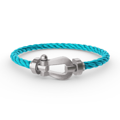 [Elara]FORCE LARGE HORSESHOE BRACELET - WHITE GOLD