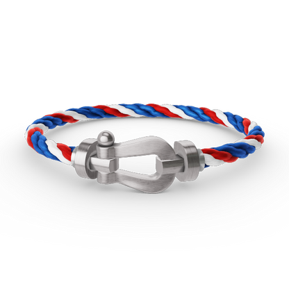 [Elara]FORCE LARGE HORSESHOE BRACELET - WHITE GOLD