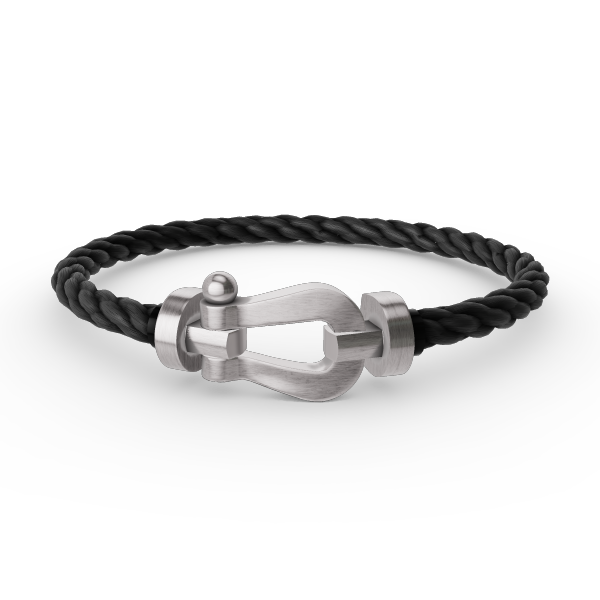 [Elara]FORCE LARGE HORSESHOE BRACELET - WHITE GOLD