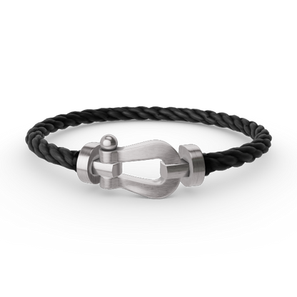 [Elara]FORCE LARGE HORSESHOE BRACELET - WHITE GOLD