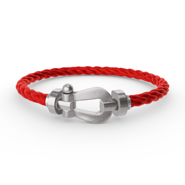 [Elara]FORCE LARGE HORSESHOE BRACELET - WHITE GOLD