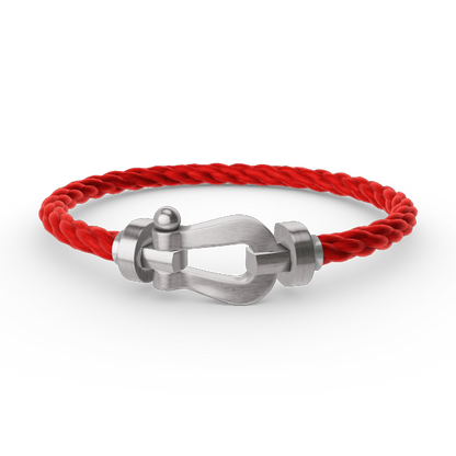 [Elara]FORCE LARGE HORSESHOE BRACELET - WHITE GOLD