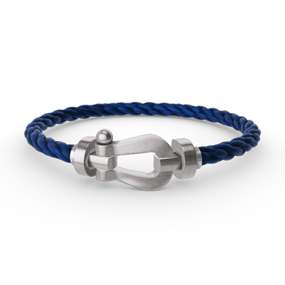 [Elara]FORCE LARGE HORSESHOE BRACELET - WHITE GOLD