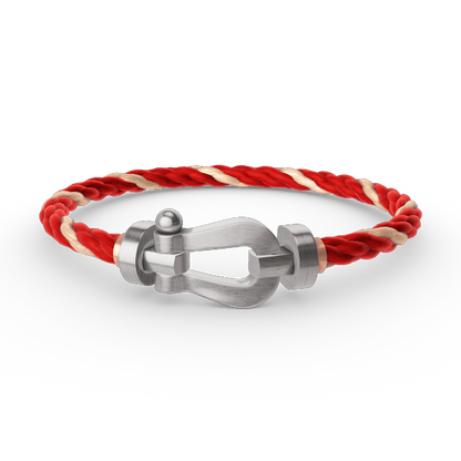 [Elara]FORCE LARGE HORSESHOE BRACELET - WHITE GOLD