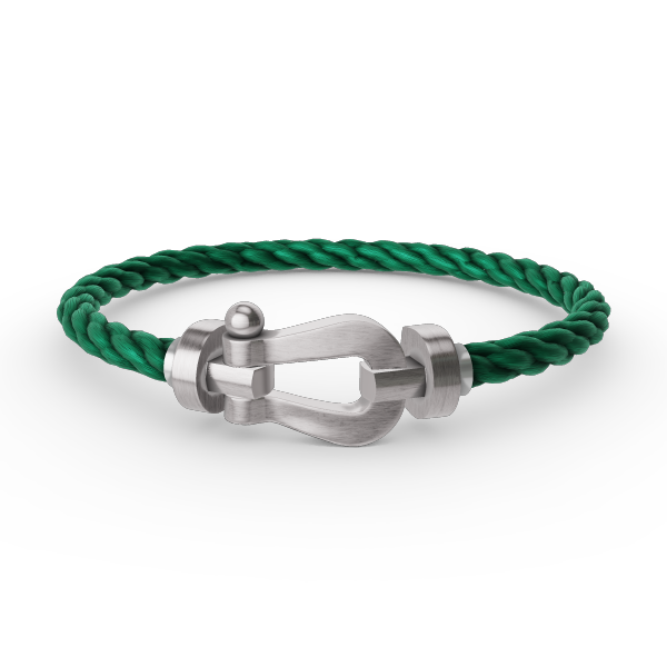 [Elara]FORCE LARGE HORSESHOE BRACELET - WHITE GOLD