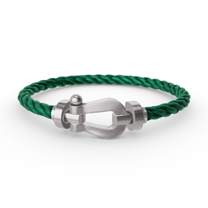 [Elara]FORCE LARGE HORSESHOE BRACELET - WHITE GOLD