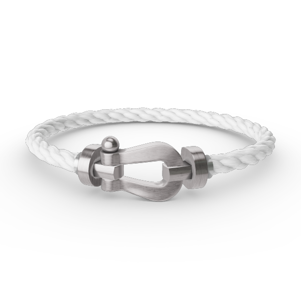 [Elara]FORCE LARGE HORSESHOE BRACELET - WHITE GOLD