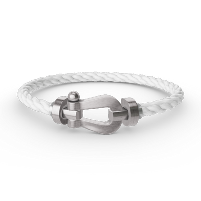 [Elara]FORCE LARGE HORSESHOE BRACELET - WHITE GOLD