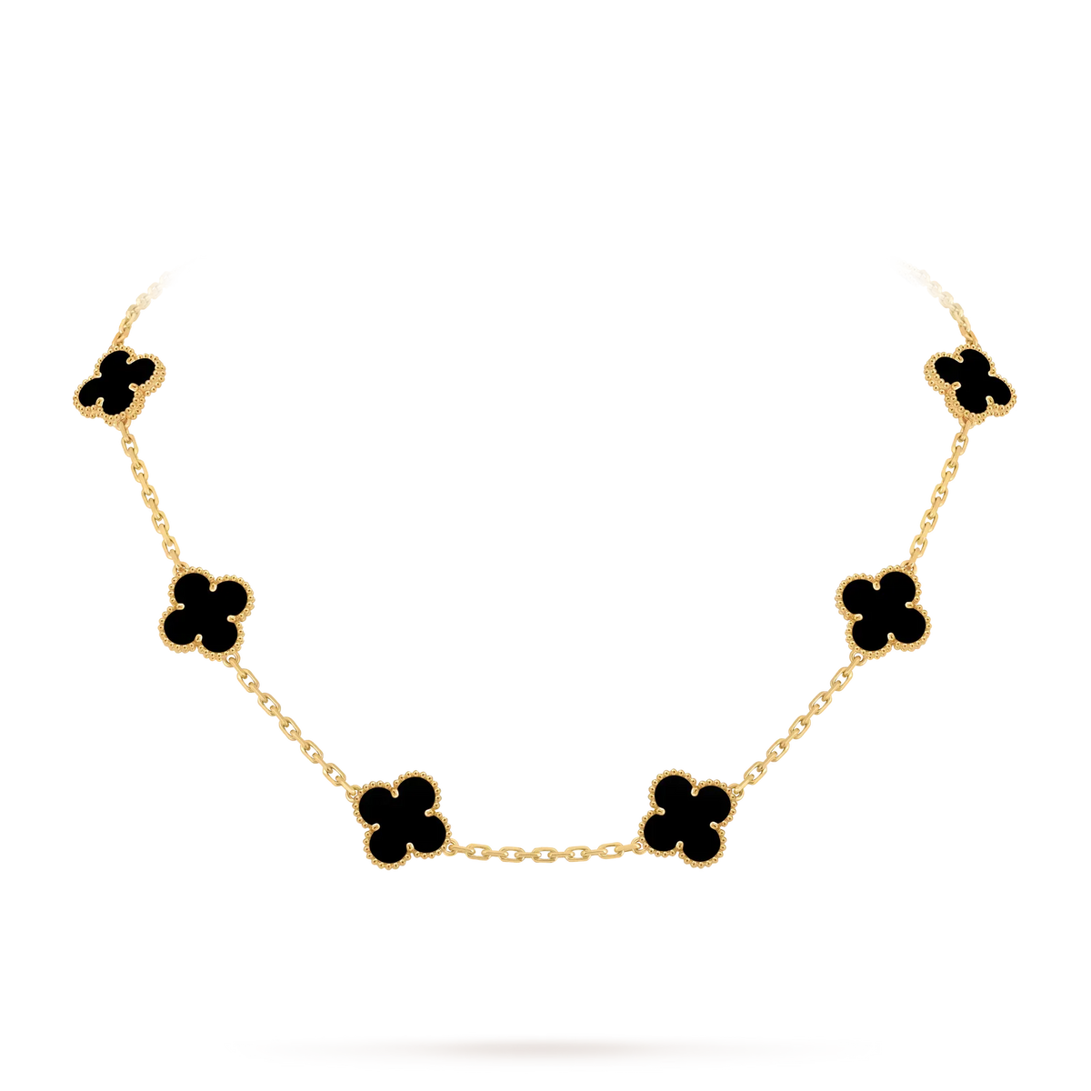 [Elara]CLASSIC LUCKY 10-MOTIF CLOVER NECKLACE GOLD COLLECTION